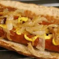 Maxwell St. Polish & Fries · Deep-fried polish sausage topped with grilled onions, mustard and hot peppers.
Served with a...