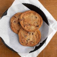 Chocolate Chip Cookies · Baked to gooey rich, meit-in-your-mouth goodness right when you order. Three cookies.