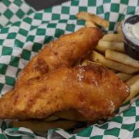 Kid Chicken Tenders · 2 hand battered chicken tenders and a side of fries