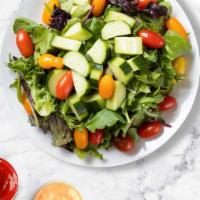 All The Greens Salad  · Spinach, romaine lettuce, cucumbers, tomatoes, tossed with your choice of dressing.