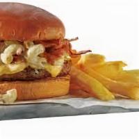 Mac N' Cheeseburger · Beef patty, mac and cheese