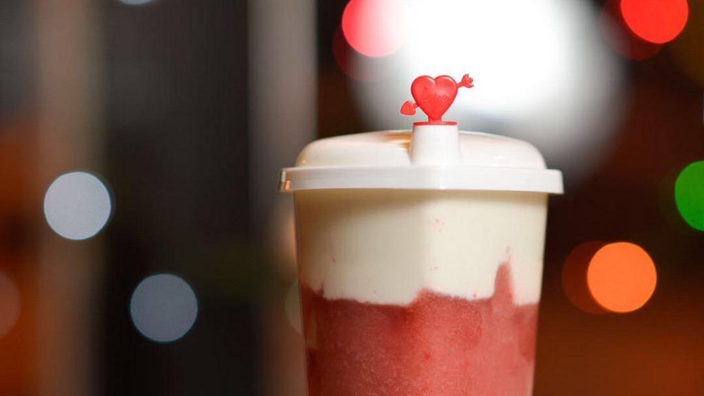 Taro Strawberry Smoothie · Made with real strawberries.