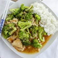 Szechuan Chicken · Hot and spicy. Sautéed in hot spicy szechuan sauce served over a bed of broccoli.