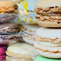 French Macarons 6 Pack · Bag of 6 mixed french macarons. Our flavors are: Chocolate, Vanilla, Caramel, Pistachio, Ras...