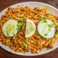 In71. Kacchi Biryani · Basmati rice cooked with beef sweetened with spices over slow heat and ghee.