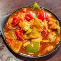 Ch20. Sweet And Sour Chicken · Boneless chicken mixed with capsicum, onion, and sweet and sour sauce.