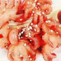 Baby Octopus · with Eel Sauce.