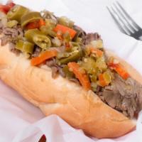 Homemade Italian Beef · Homemade italian beef served on a 9