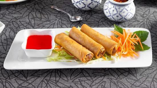 Crispy Egg Rolls (3) · Combination of chopped chicken, cabbage, carrots, white onion, celery, and bean thread noodle wrapped in egg roll wrappers, served with homemade sweet and sour sauce.