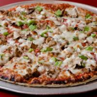 Alibi’S Special Pizza · Sausage, mushrooms, pepperoni, green peppers, onion, our famous pizza sauce and cheese.
