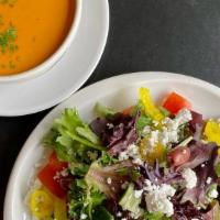 Falafel Salad + Soup Combo (Gf & V) · gluten free & vegan