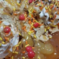 Caramel Candy Apple Pie Cheesecake Sundae · Cheesecake with whipped cream topping, apple pie filling, caramel sauce, graham cracker, cin...