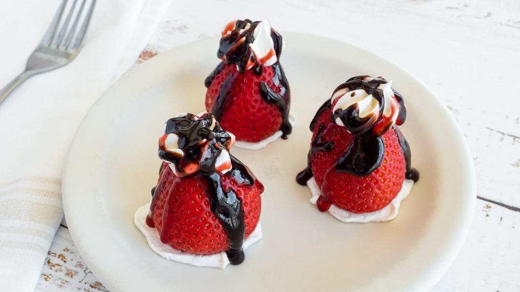 Stuffed Strawberries · Stuffed with cannoli cream, then drizzled with dark chocolate