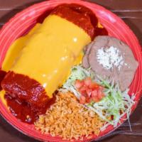Chimichanga · Served with rice and beans. Deep fried burrito filled with your choice  of meat (steak, al p...