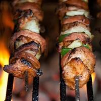 Chicken Or Beef Kabobs · Charbroiled chicken and fresh veggies or beef and fresh veggies served with pita bread and r...