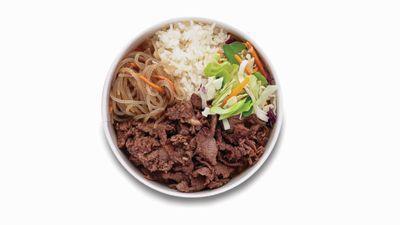 B Bop Online · Korean style BBQ beef. Served with rice, cabbage mix, and noodle.