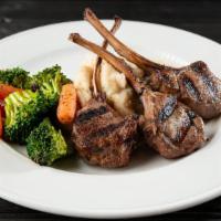 Grilled Lamb Chops · Three USDA Prime grade halal-certified lamb chops, marinated, charbroiled, and served with m...