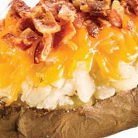 Bacon & Cheese Potato · Fresh baked potato topped with crispy bacon and melted cheddar cheese.