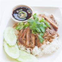 Roasted Duck · Vegetarian. Roasted duck in red curry with coconut milk, tomatoes, bamboo shoot, pineapple, ...