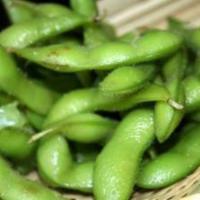 Edamame · Garden fresh steamed green soy beans with sea salt.