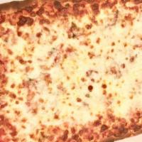 Whole Sicilian Cheese Pizza · XL Rectangular Pizza.  Serves 4-6.  Homemade w/ Thicker Airy Crust, house shred Mozzarella, ...