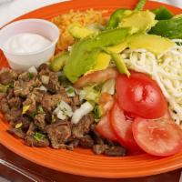 Taco Tuesday Salad · Lettuce mix, beans, rice, tomatoes, avocado. Chihuahua, cheese, sour cream, green pepper, po...