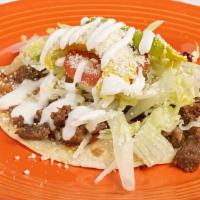 Gringas · Flour tortillas with melted cheese with choice of meat, includes onion cilantro, lettuce and...
