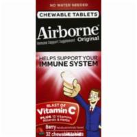 Airborne Immune Support Chewable Tablets Berry (32 Count) · Immune Support Supplement. Naturally and artificially flavored. No water needed. Helps suppo...