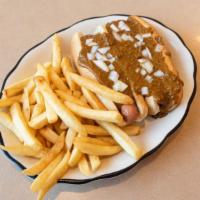 Coney Island (2 Pieces) · With chili, onions with fries.