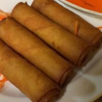 Vegetable Spring Rolls (2 Pcs) · Shredded cabbage, carrots, vermicelli noodles, sweet and sour sauce