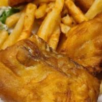 Fish N Chips · Four Beer-Battered Cod // French Fries // Coleslaw