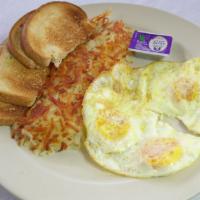 Tony'S Basic · 3 eggs any style with hash browns toast and jelly