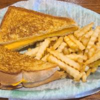 Kids Grilled Cheese · Served with a drink and choice of french fries or Lays chips.