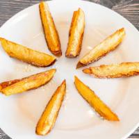 Italian Fries · Baked potato, baked and then deep fried, seasoning and parmesan cheese.