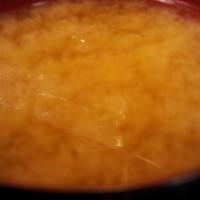 Large Miso Soup · Soy bean soup,
tofu, green onion.
