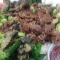 Bibimbop (Beef) · rice, Bulgogi (Beef), vegetable, sesame seeds and sesame oil w/ Korean pepper paste (not glu...