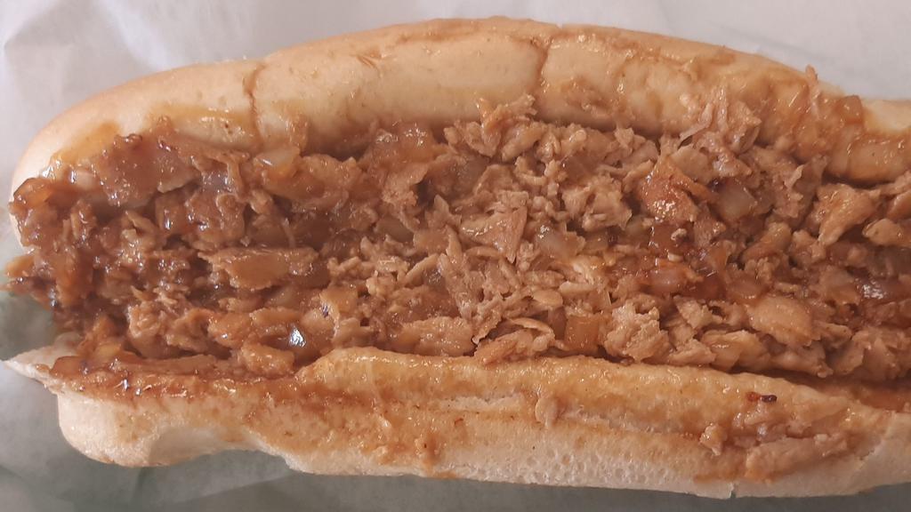 Teriyaki Cheezteak · Chicken or steak, onions, teriyaki sauce provolone cheez.
(We can leave items off, but no substitutions)