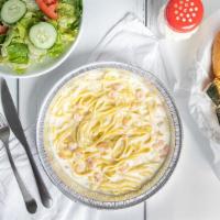 Pasta Alfredo · Include bread and butter and salad.