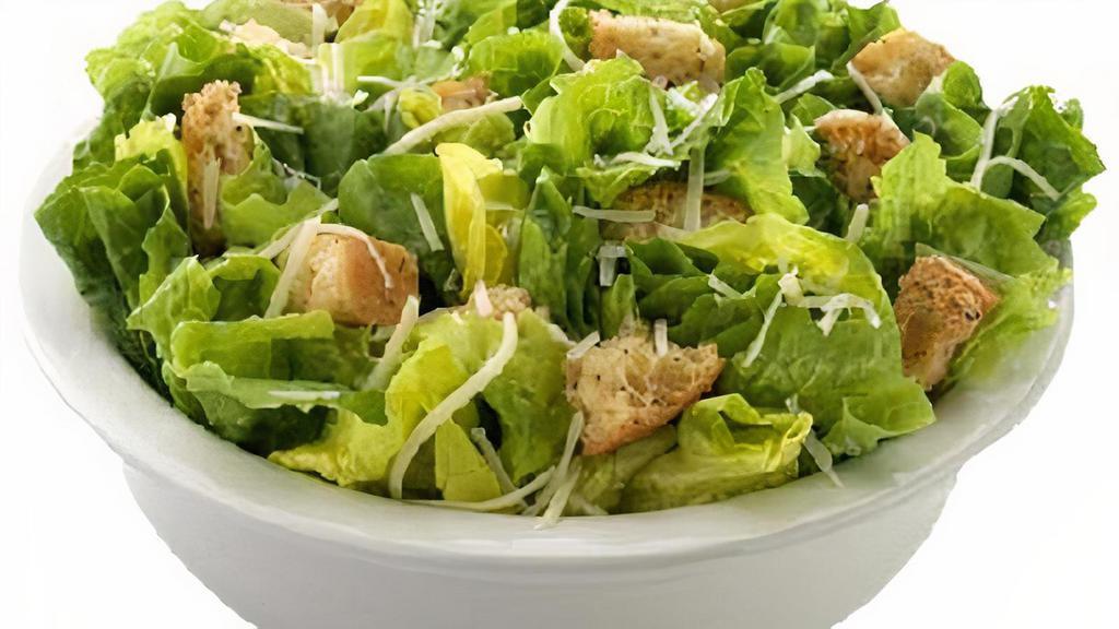 Caesar Salad (Small) · Romaine lettuce, croutons, shredded Parmesan cheese and Caesar dressing.