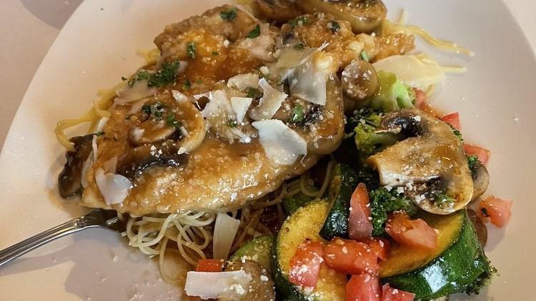  Marsala Chicken · Served with pasta, mixed vegetables and mushroom butter marsala wine sauce.