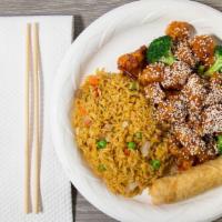 S 3. Sesame Chicken · Crispy chunks of chicken sautéed in a mildly sesame sauce and scallions.