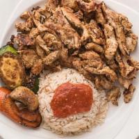 Chicken Shawarma · Thin sliced white and dark meat · marinated in a special blend of spices