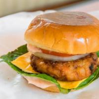 Veggie Burger  · All vegetarian burger made with homemade patty