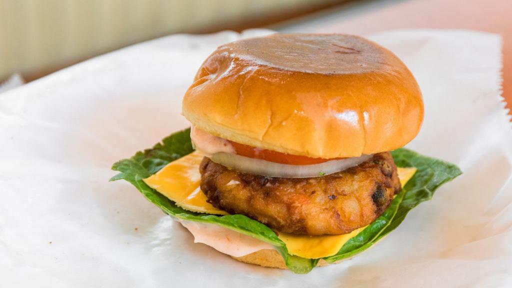 Veggie Burger  · All vegetarian burger made with homemade patty