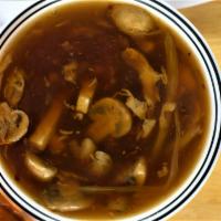 Hot And Sour Soup · *spicy* rich spicy chicken broth with pork, bean curd and bamboo shoots.