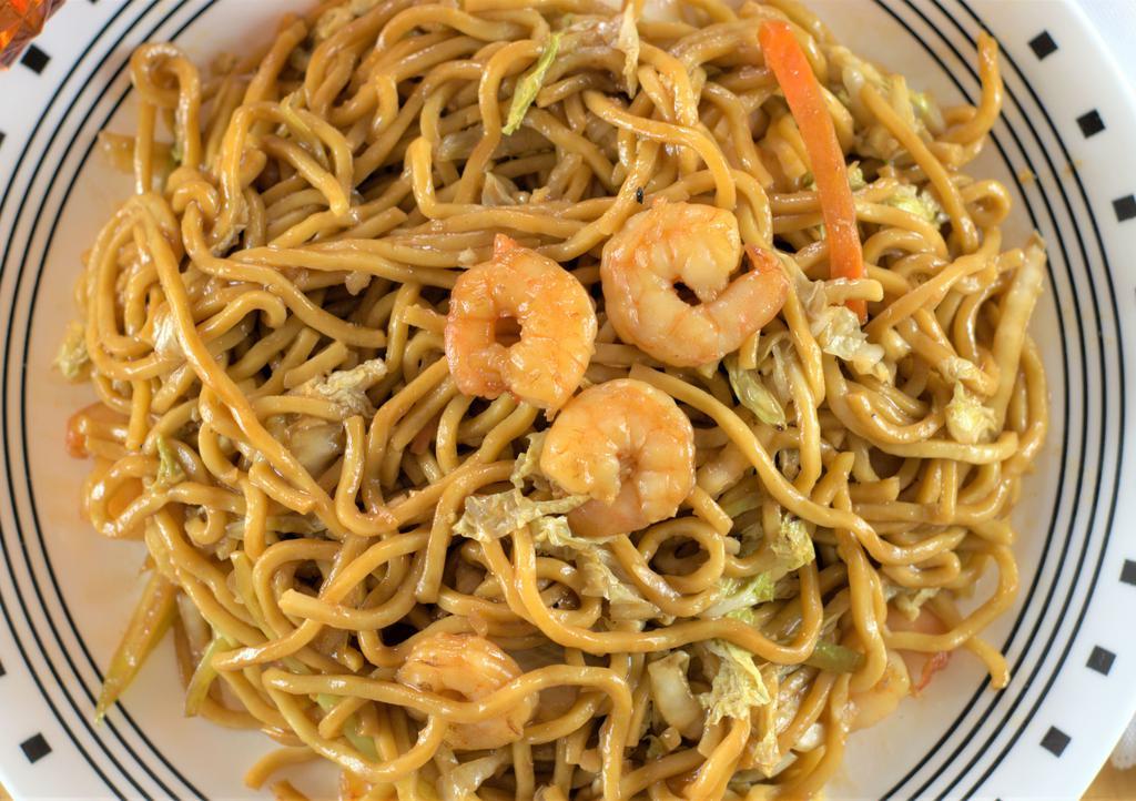 1003. Shrimp Lo Mein · Soft noodles.
