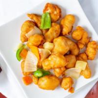 Sweet And Sour Chicken · Served with pork fried rice or white rice with choice of one appetizer.