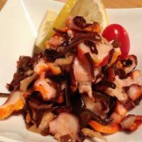 Tako Salad · marinated octopus with assorted vegetables.