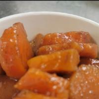 Sweet Potatoes · Sweet potatoes with cinnamon and nutmeg, sure to please.  8 oz container.