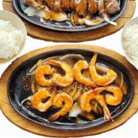 Shrimp Teriyaki · Served with rice.